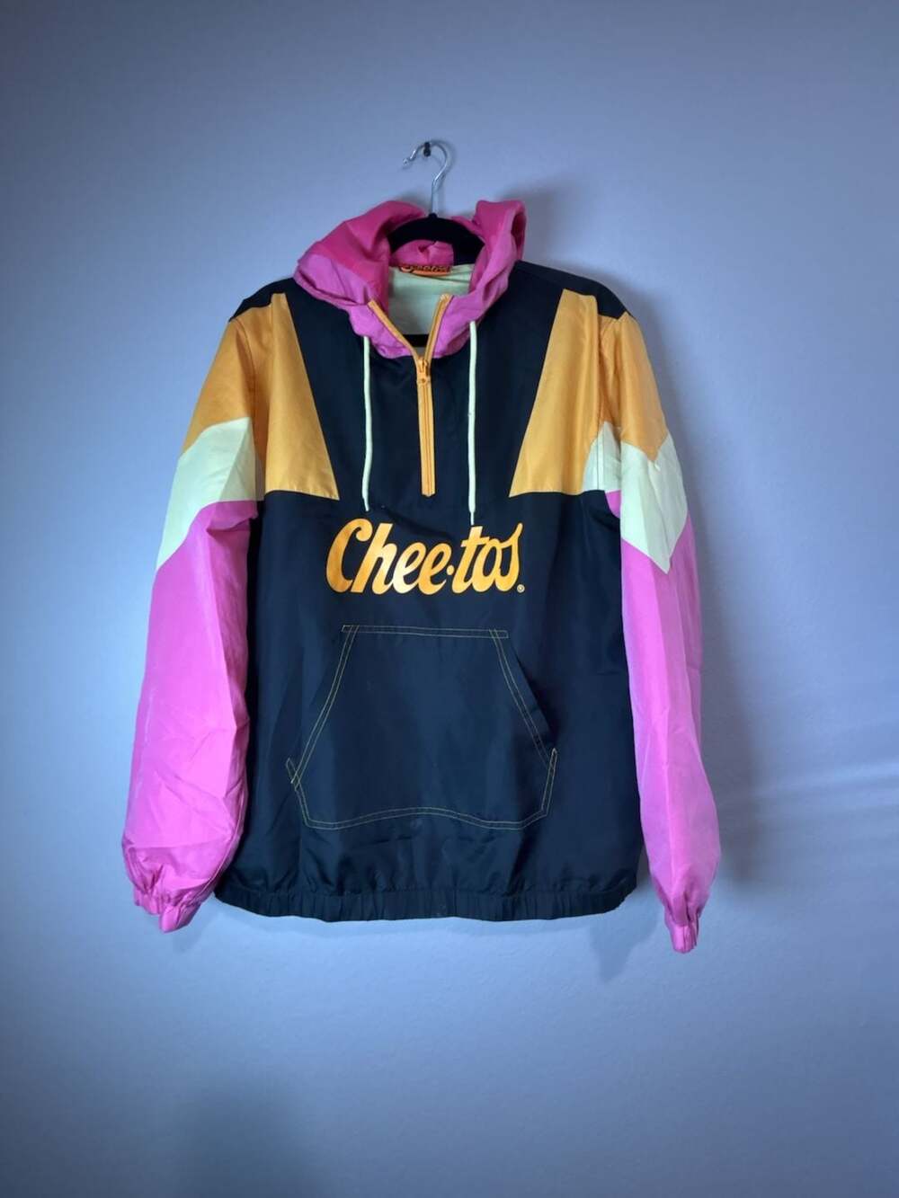 Cheetos Chester Cheetah Colorblock Half-Zip Windbreaker Jacket Size Medium